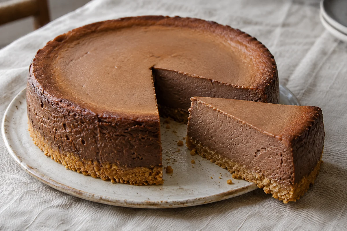Bagt chokoladecheesecake – illustrationsbillede
