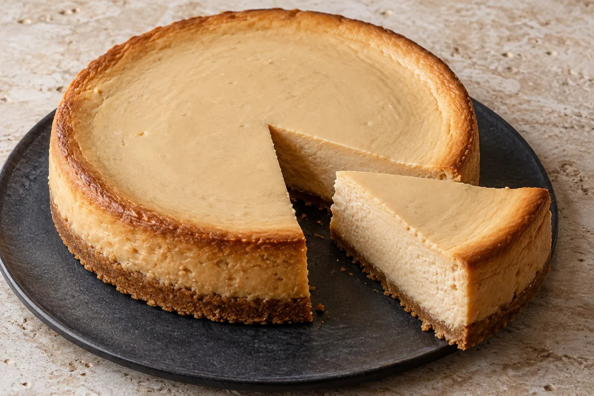 Bagt karamelcheesecake – illustrationsbillede
