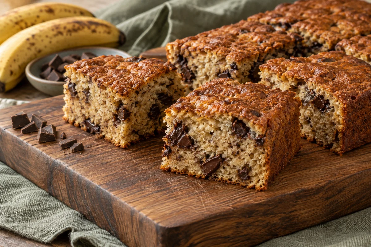 Banankage med chokolade – illustrationsbillede