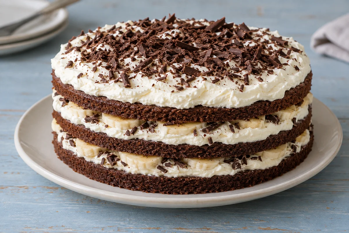 Bananlagkage med chokolade – illustrationsbillede