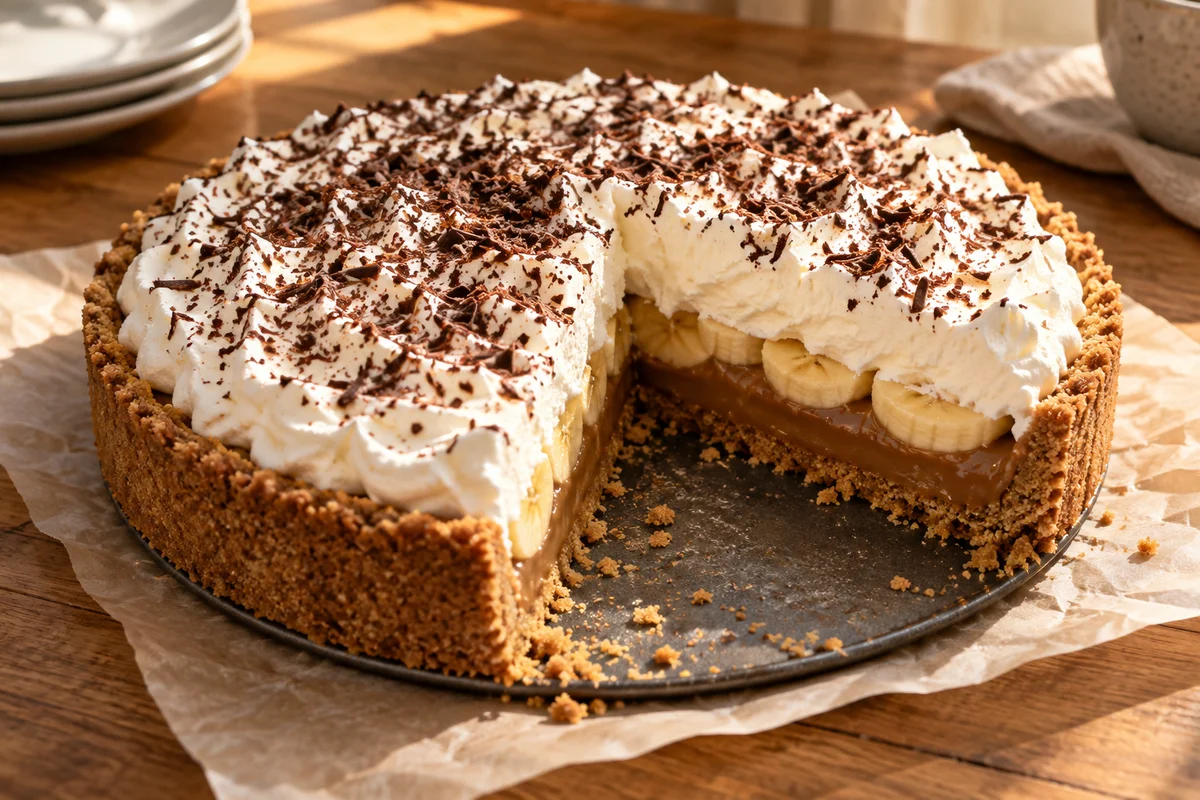 Banoffee-tærte – illustrationsbillede