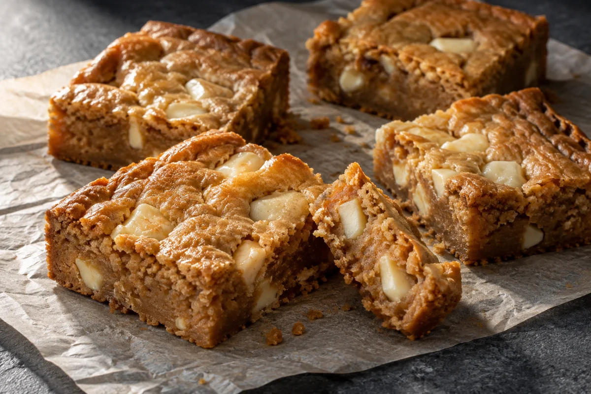 Blondies med peanutbutter – illustrationsbillede