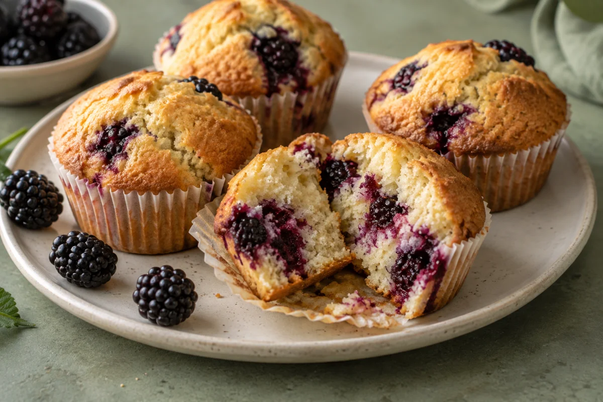 Brombærmuffins – illustrationsbillede