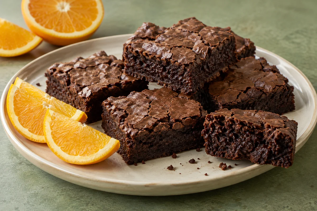 Brownies med appelsin – illustrationsbillede