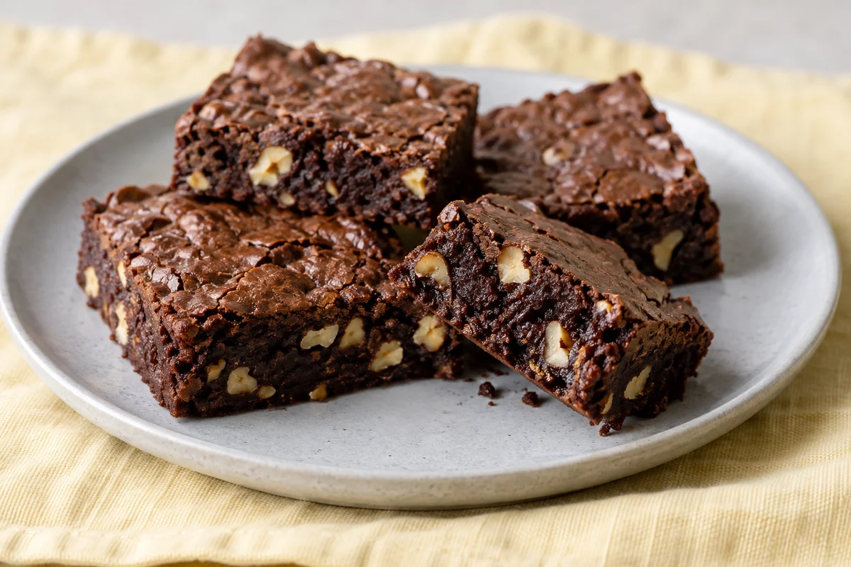 Brownies med hasselnødder – illustrationsbillede