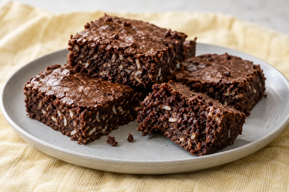 Brownies med kokos – illustrationsbillede