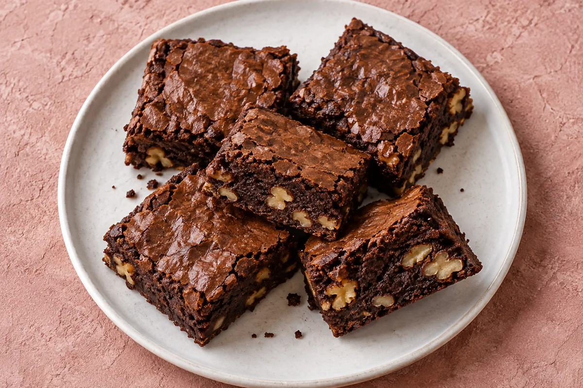 Brownies med valnødder – illustrationsbillede