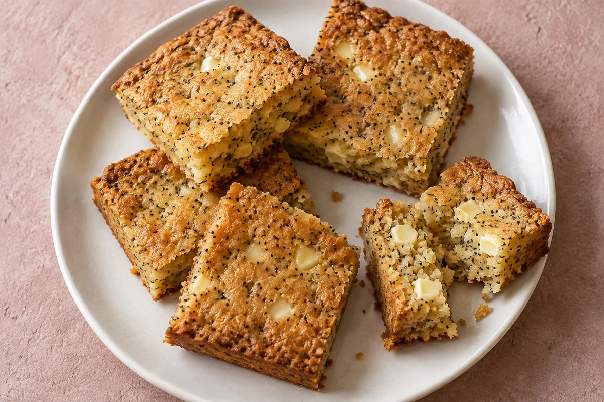 Citronblondies med birkes – illustrationsbillede