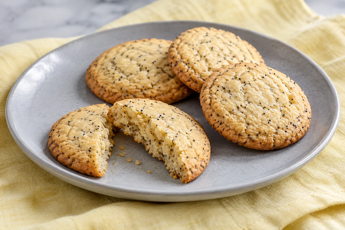 Citroncookies med birkes – illustrationsbillede