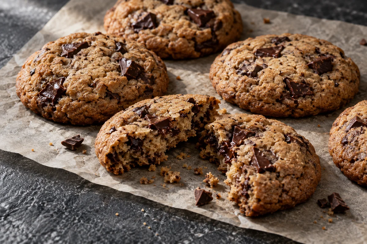 Espressocookies med chokolade – illustrationsbillede