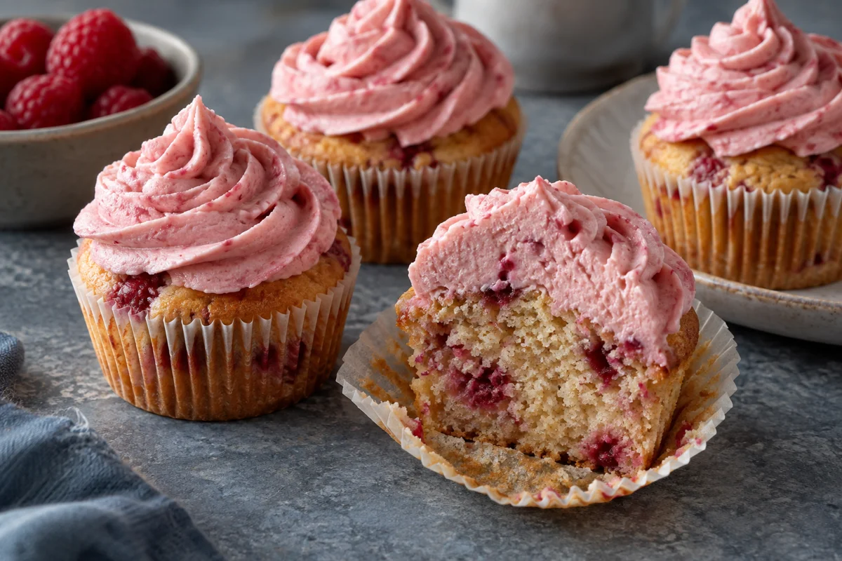 Hindbærcupcakes – illustrationsbillede