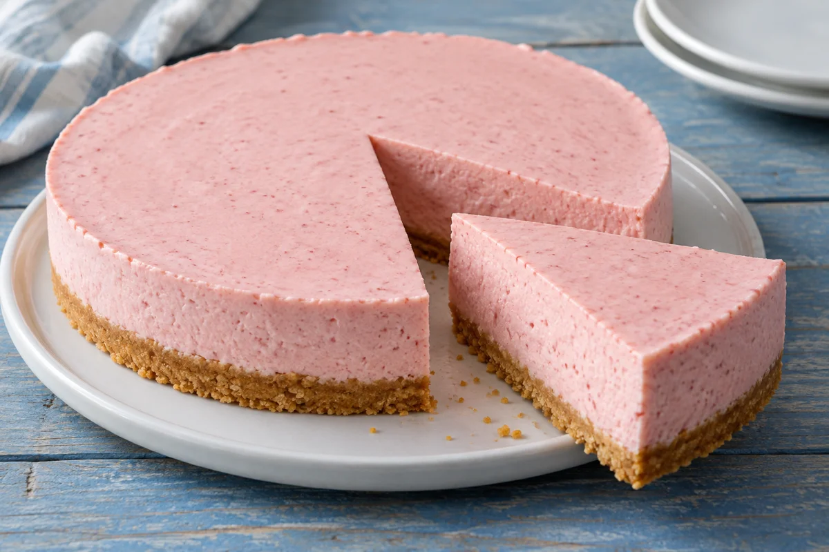 Jordbærcheesecake – illustrationsbillede