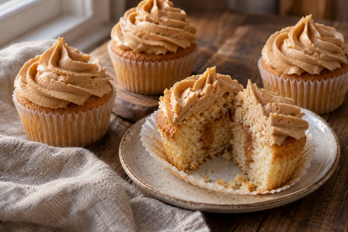 Karamelcupcakes – illustrationsbillede