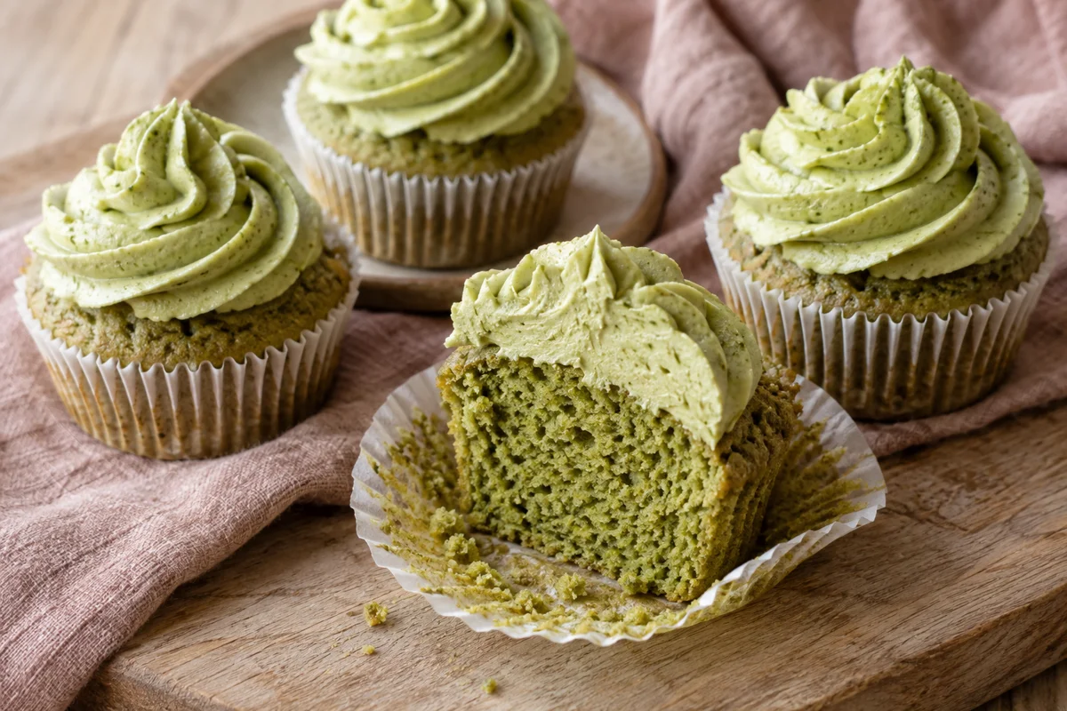 Matchacupcakes – illustrationsbillede