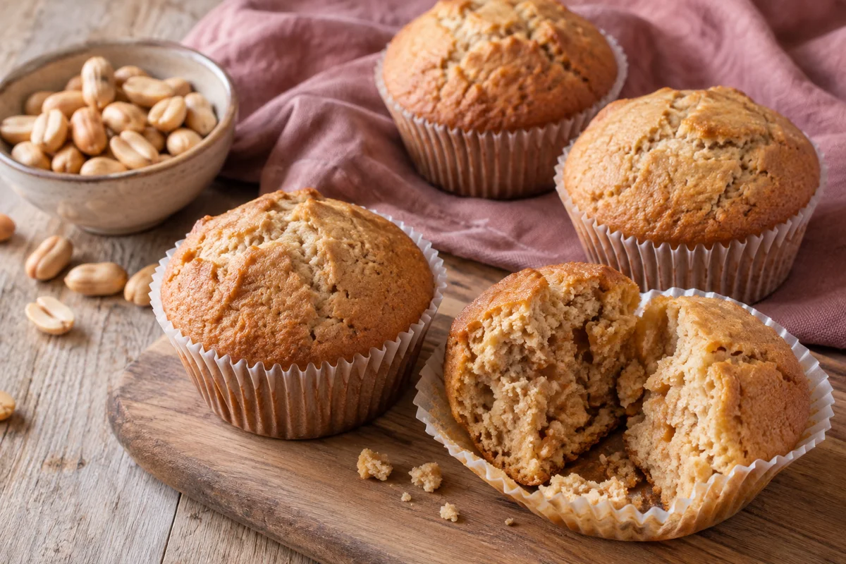 Peanutbuttermuffins – illustrationsbillede