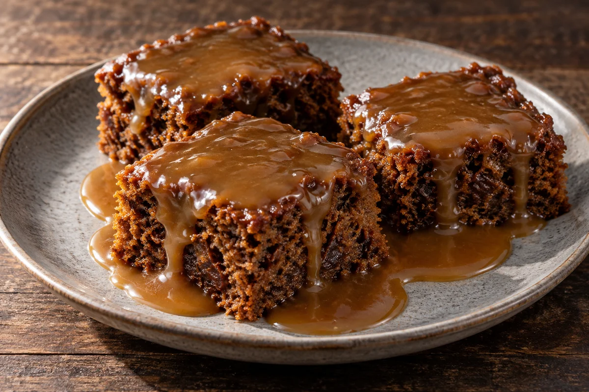 Sticky toffee-kage – illustrationsbillede