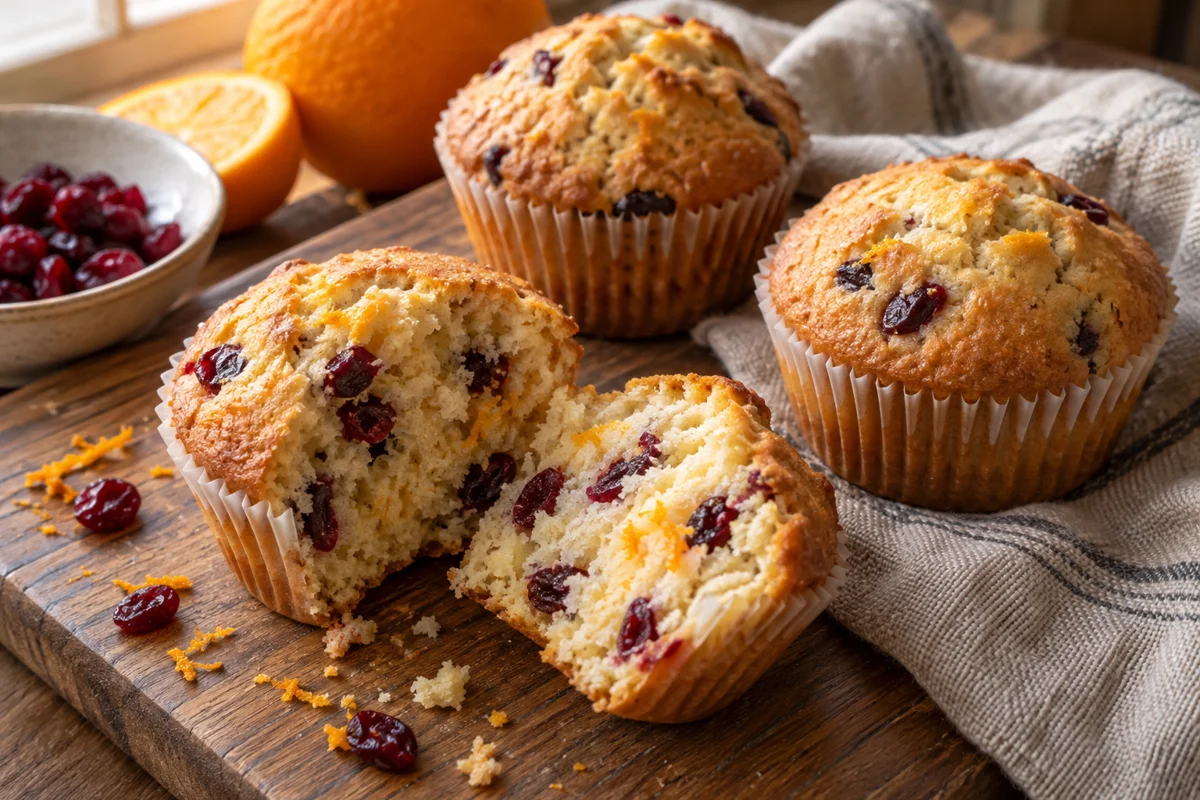 Tranebærmuffins med appelsin – illustrationsbillede