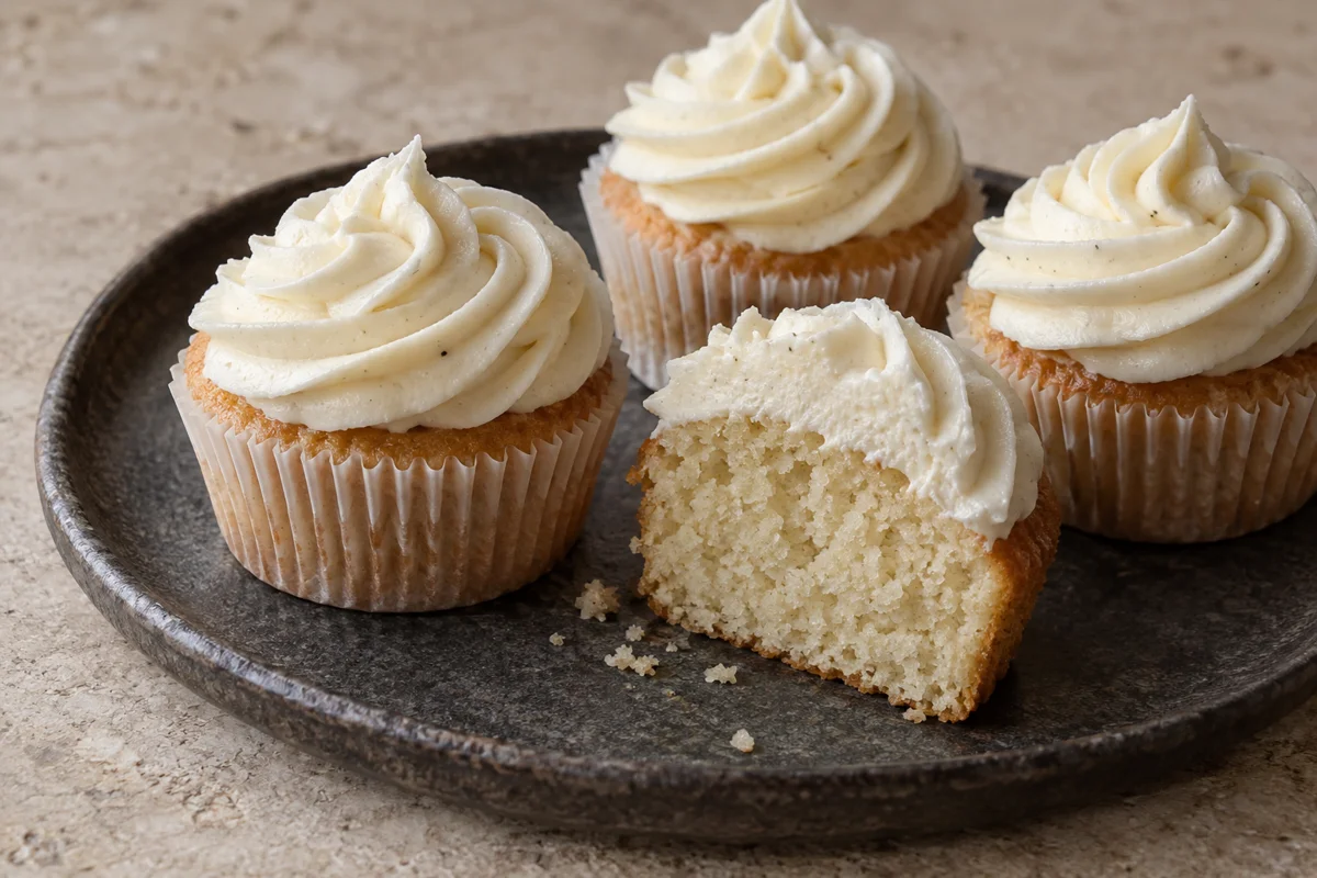 Vaniljecupcakes – illustrationsbillede