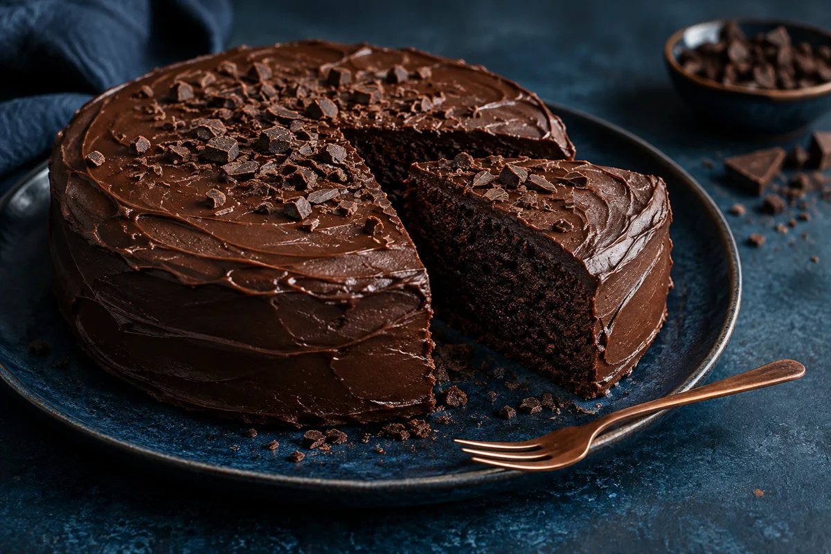 Svampet chokoladekage – illustrationsbillede