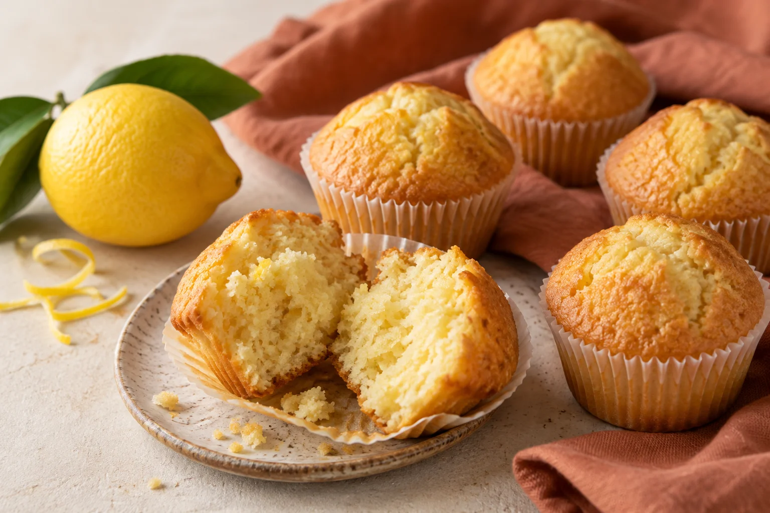 Citronmuffins – illustrationsbillede