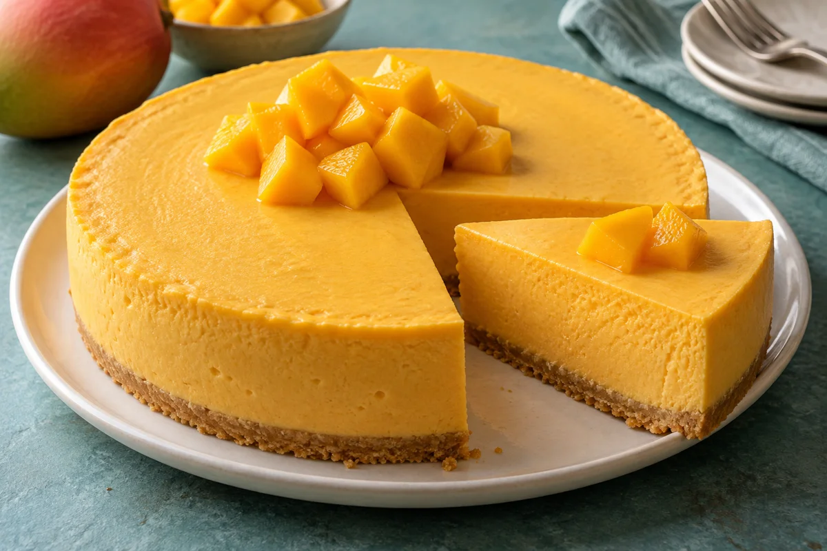 Orange mangocheesecake – illustrationsbillede