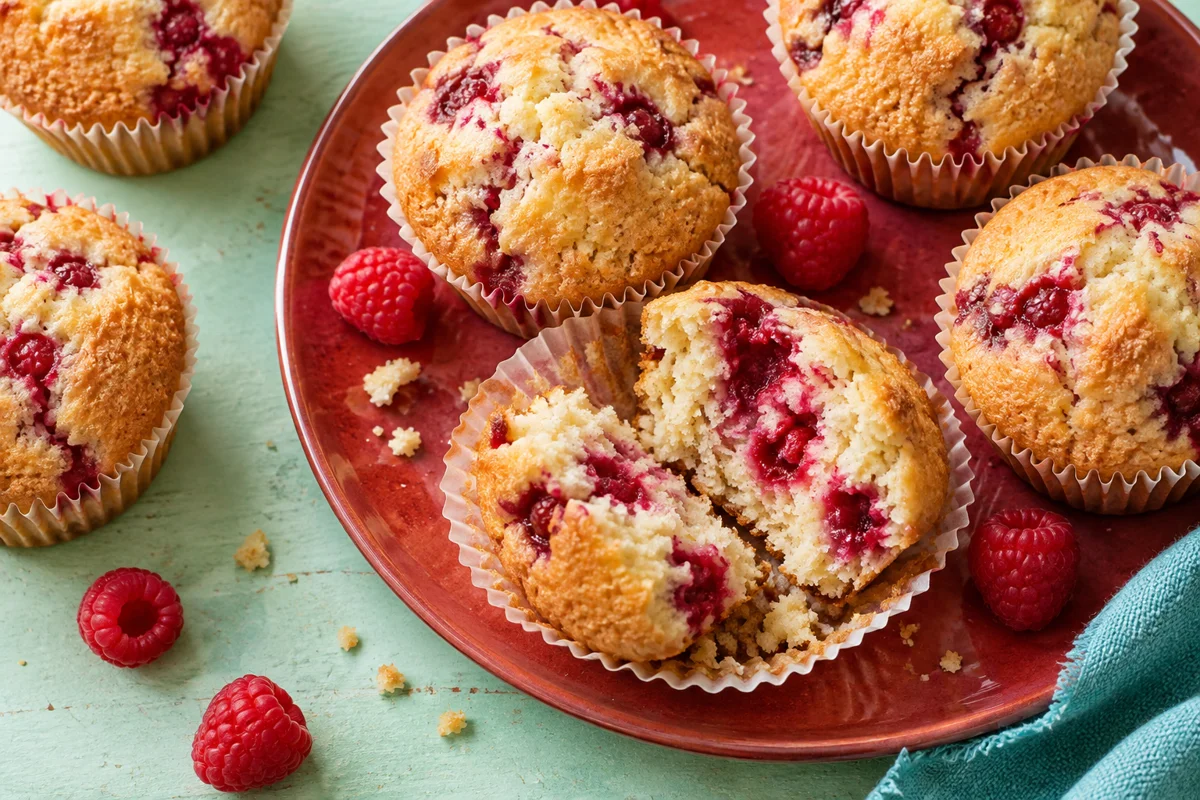 Hindbærmuffins – illustrationsbillede
