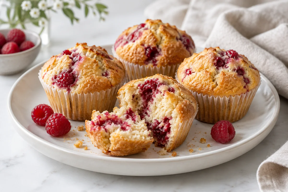 Hindbærmuffins – illustrationsbillede